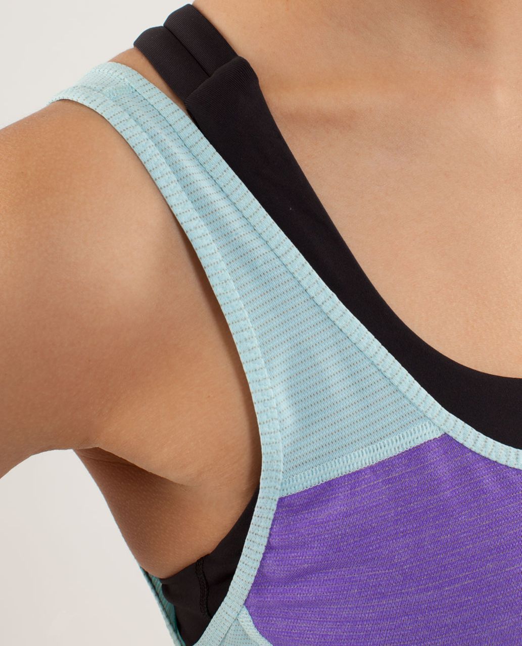 Lululemon Run:  Mod Moves Singlet - Aquamarine / Power Purple