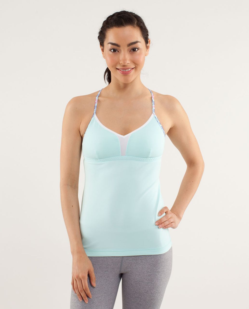 Lululemon Live Lightly Tank - Aquamarine / Twiggy Printed Power Purple / White