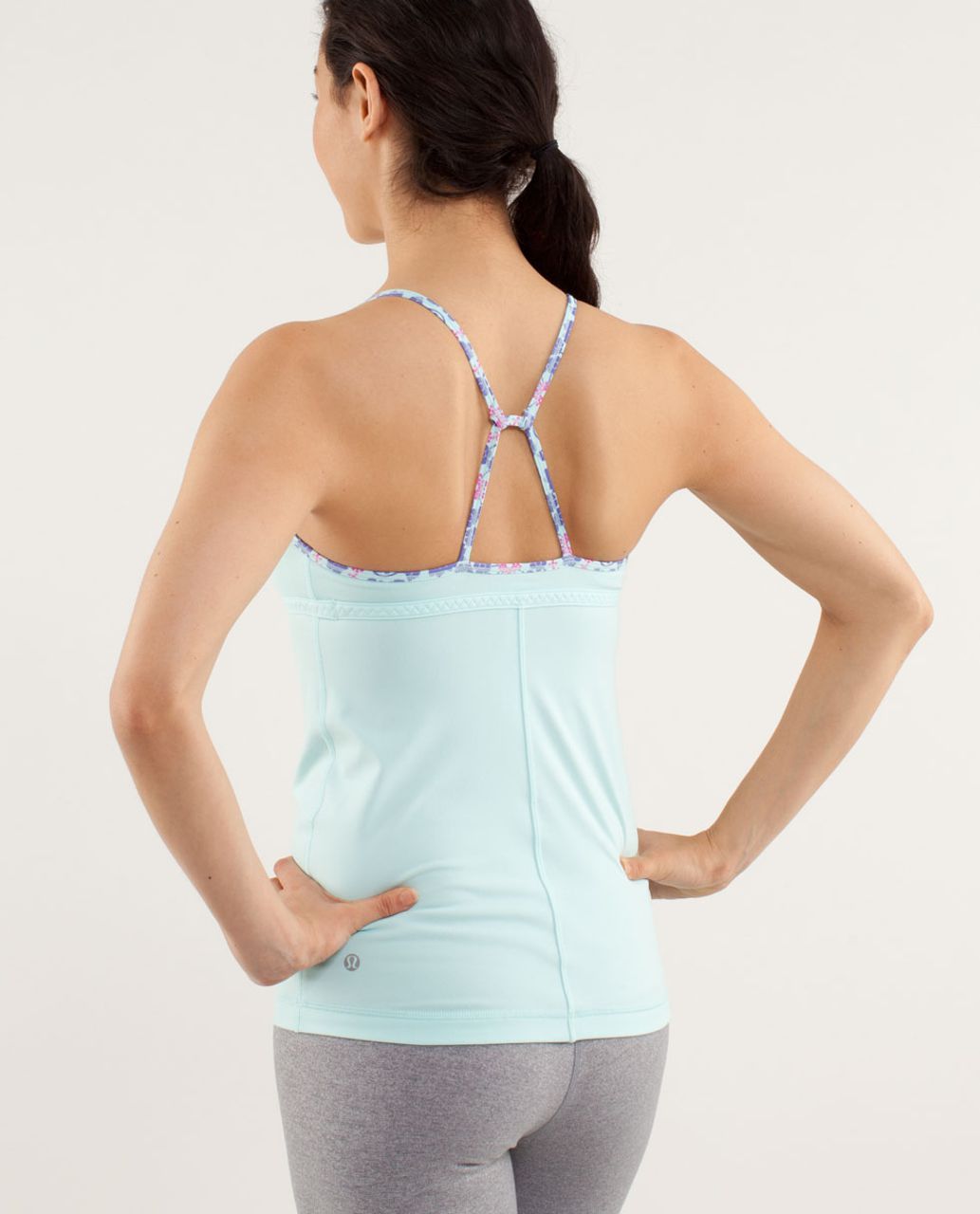 Lululemon Live Lightly Tank - Aquamarine / Twiggy Printed Power Purple / White