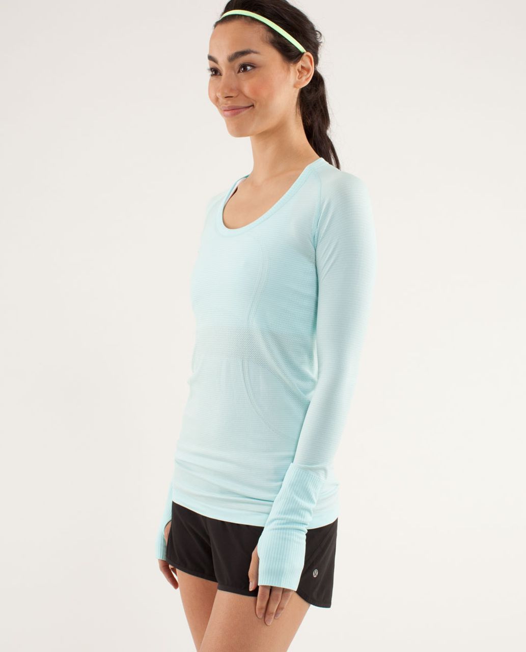 Lululemon Run:  Swiftly Tech Long Sleeve Scoop - Aquamarine