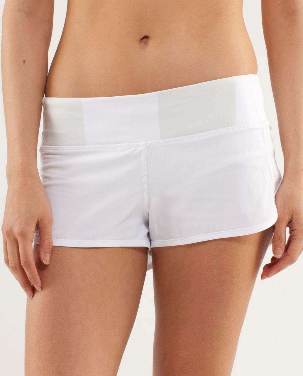 Lululemon Run:  Speed Short - White / Bold Stripe Nimbus