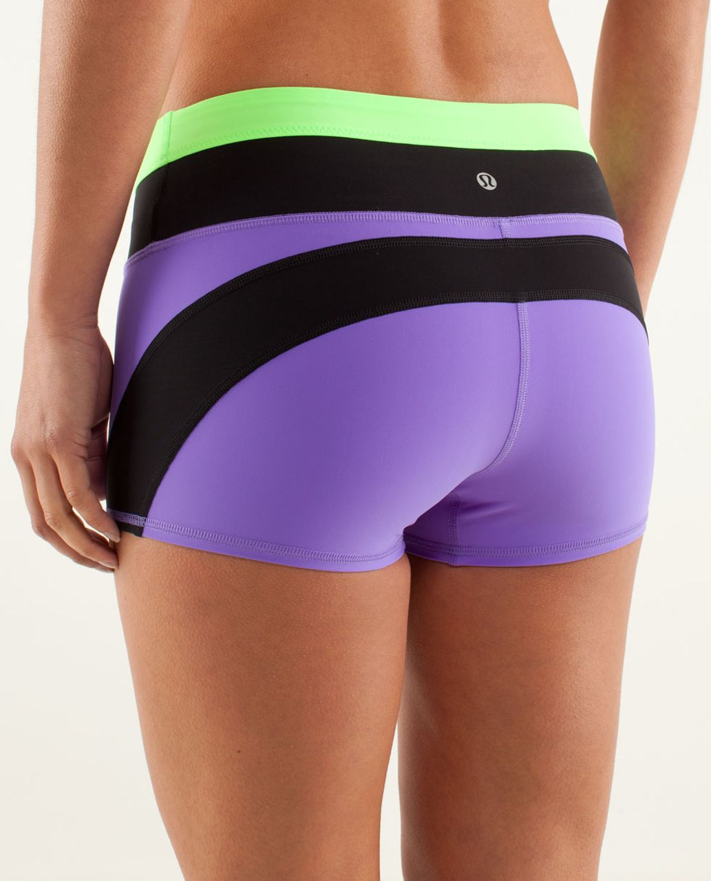 Lululemon Ignite Short - Power Purple / Zippy Green / Black