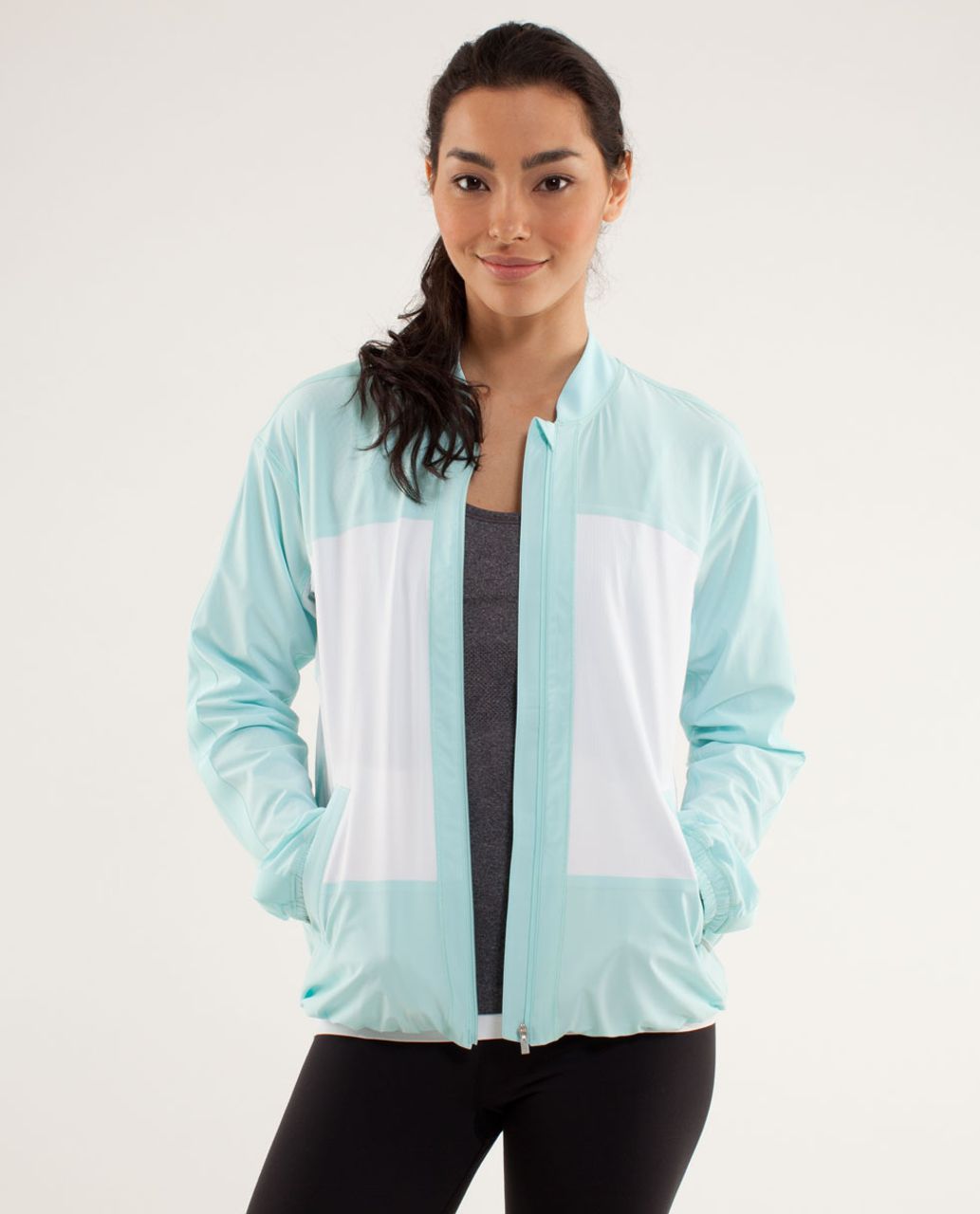 Lululemon Off-The-Court Jacket - Aquamarine /  White