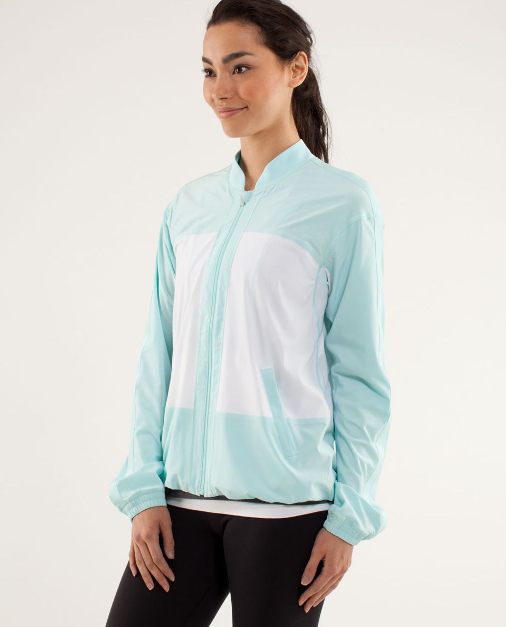 Lululemon Off-The-Court Jacket - Aquamarine /  White