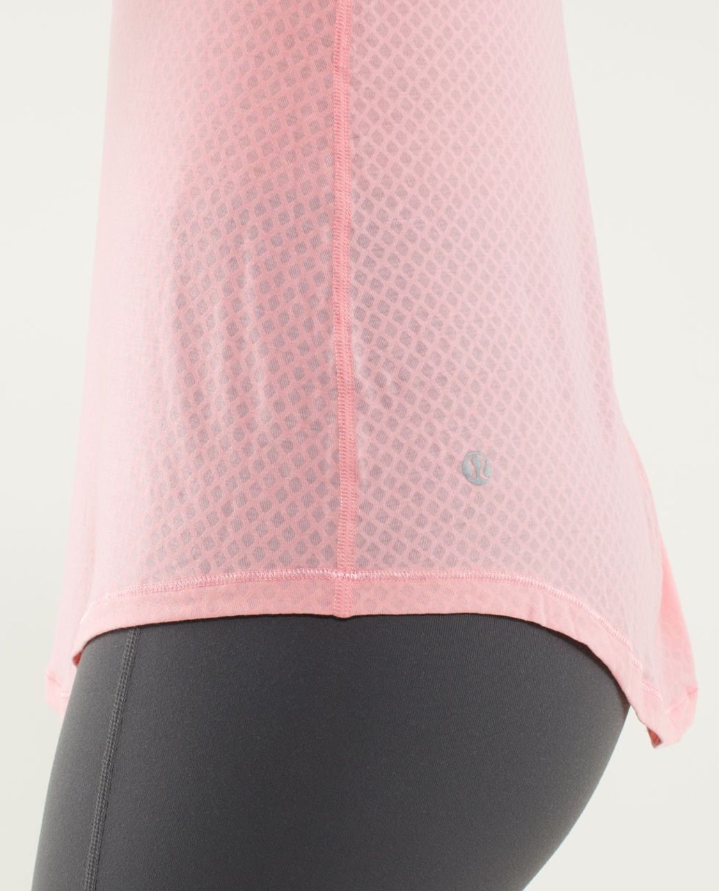 Lululemon Digni Tee Long Sleeve - Mesh Burnout Bleached Coral / Bleached Coral