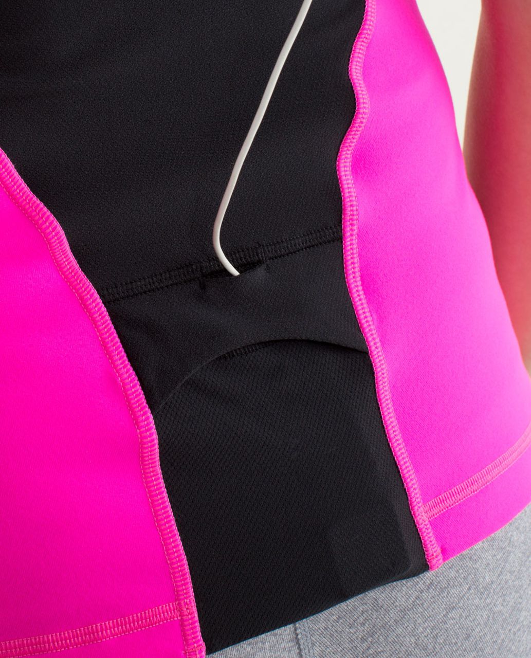 Lululemon Deep V Athletic Tank - Raspberry Glo Light / Black - lulu fanatics