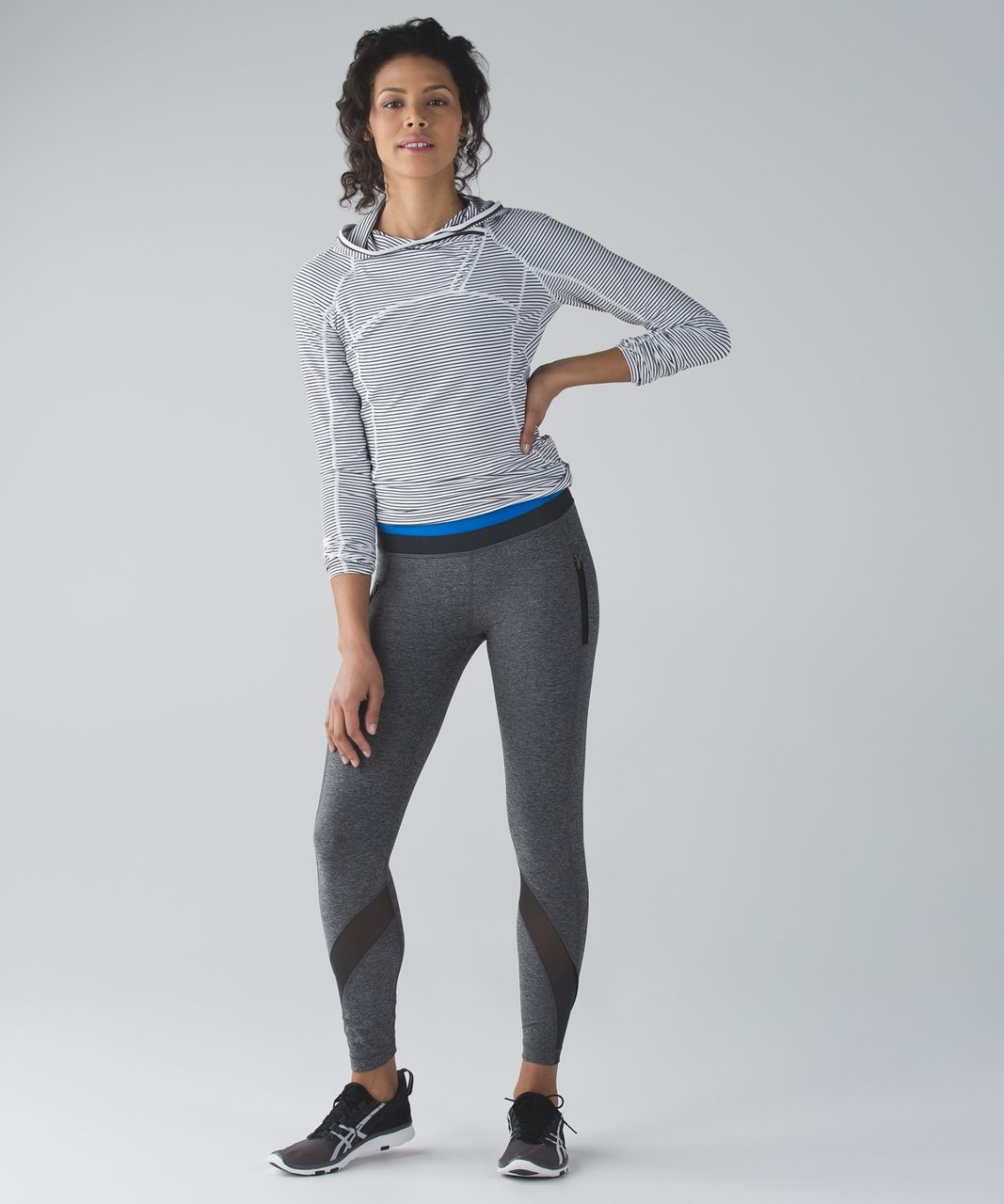 Lululemon Inspire Tight II (Mesh) - Heathered Black / Lakeside Blue / Deep Coal