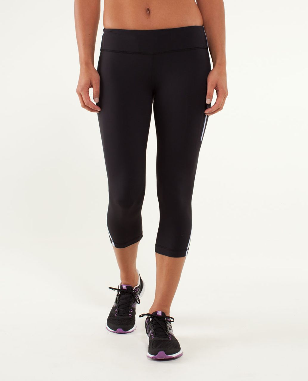 Lululemon Run: Reflect Crop - Black - lulu fanatics