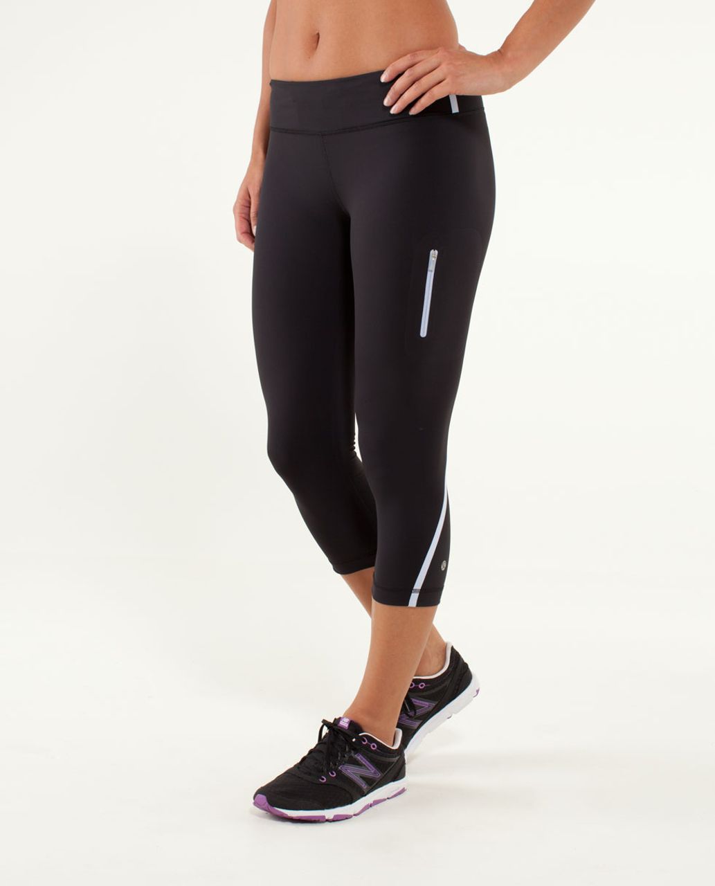 Lululemon Run For Fun Crop - Black - lulu fanatics