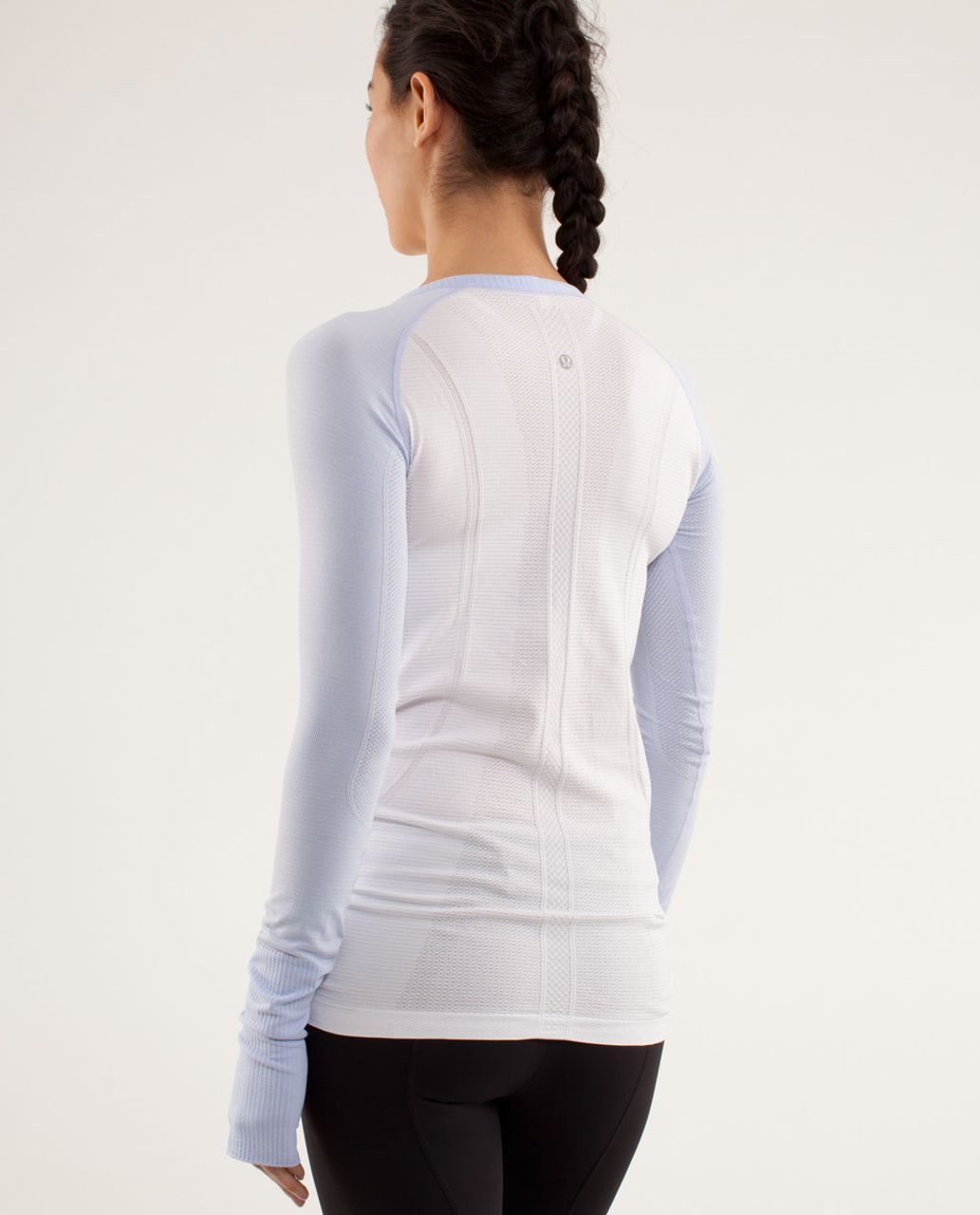 Lululemon Run:  Swiftly Tech Long Sleeve Scoop - White / Cool Breeze