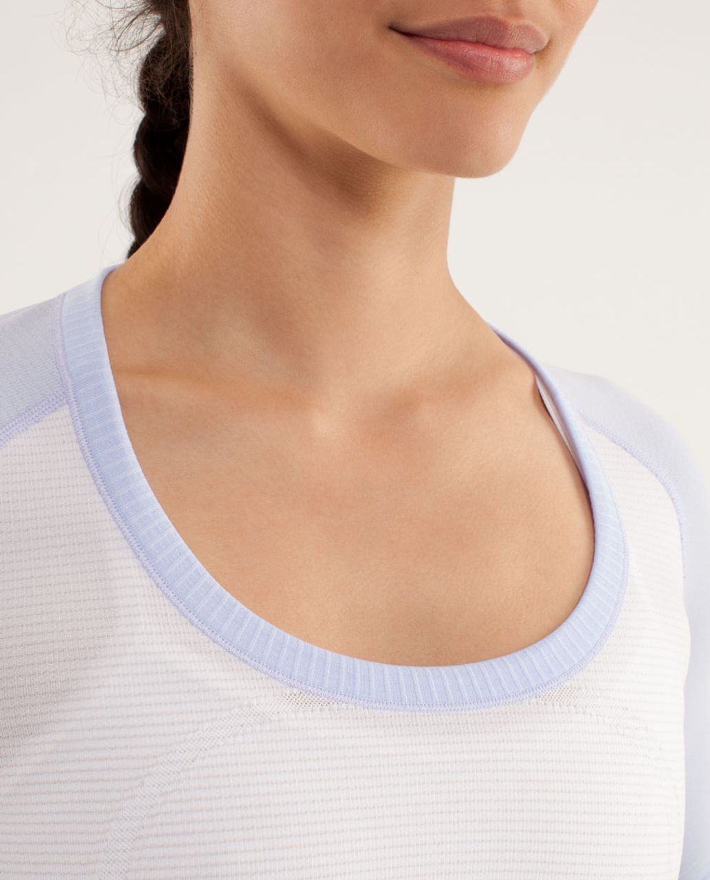 Lululemon Run:  Swiftly Tech Long Sleeve Scoop - White / Cool Breeze