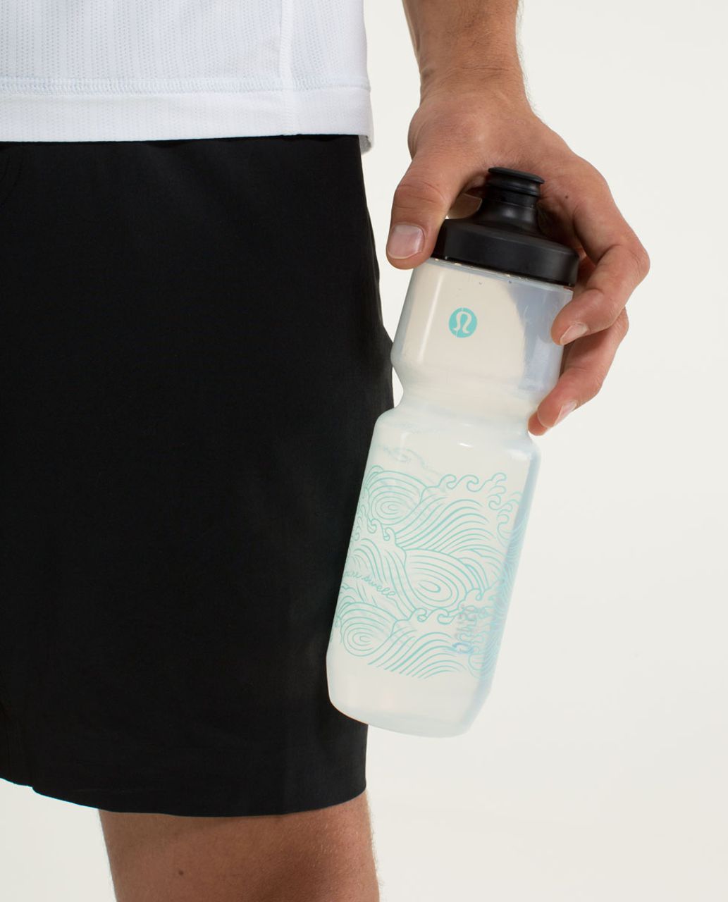 Lululemon Purist Cycling Water Bottle (Black/Purist Wordmark White)