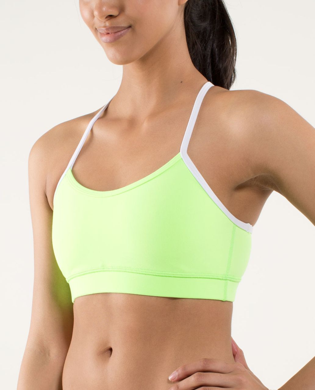 Lululemon Flow Y Bra IV - Zippy Green / White