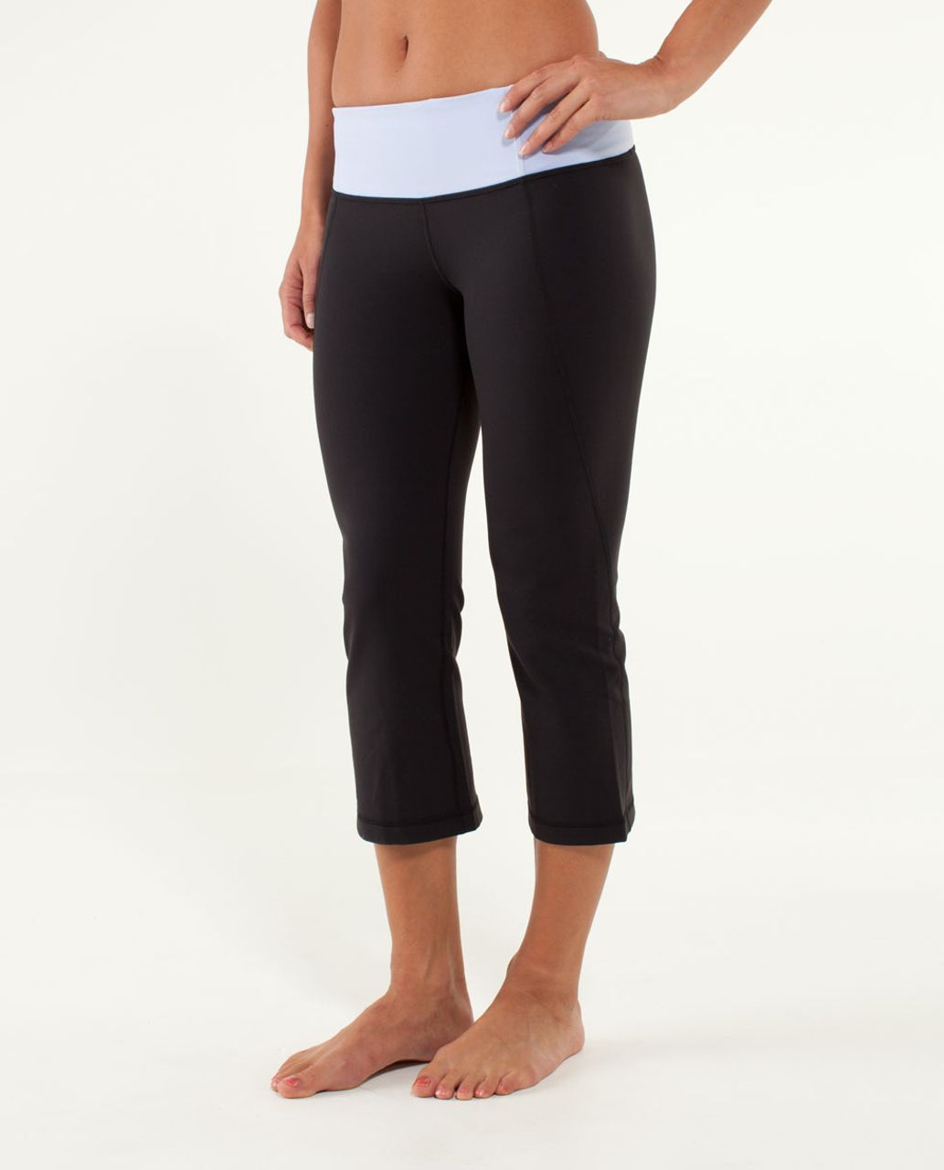 Lululemon Gather & Crow Crop - Black / Cool Breeze / Power Purple