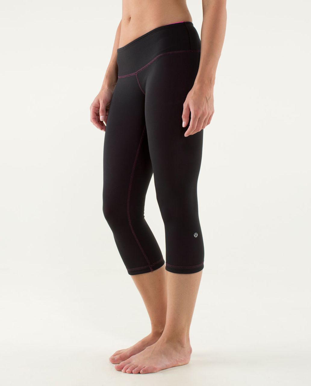 Lululemon Wunder Under Crop *Reversible - Black / Raspberry Glo Light