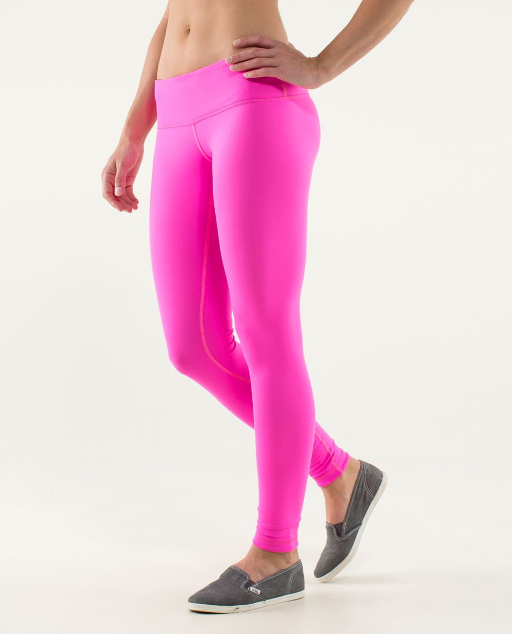 Lululemon Wunder Under Pant *Reversible - Black / Raspberry Glo Light