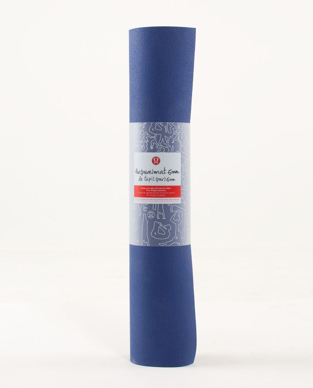 Lululemon Multi Color Dark Blue Marble Reversible Yoga Mat 5mm 71 x 26