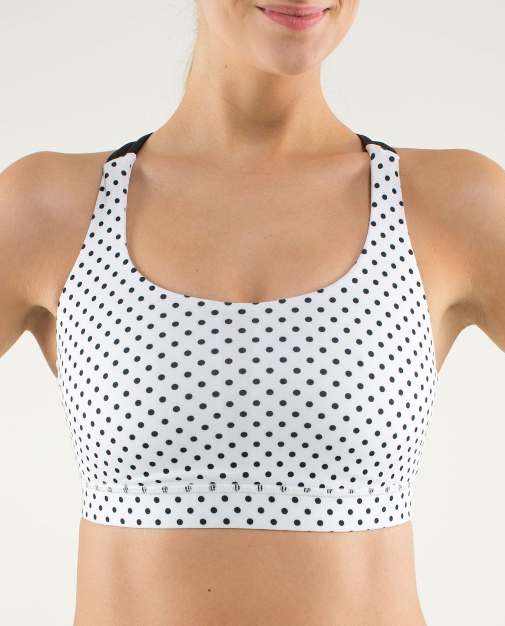 Lululemon All Sport Bra - Mod Dot Printed / White - lulu fanatics