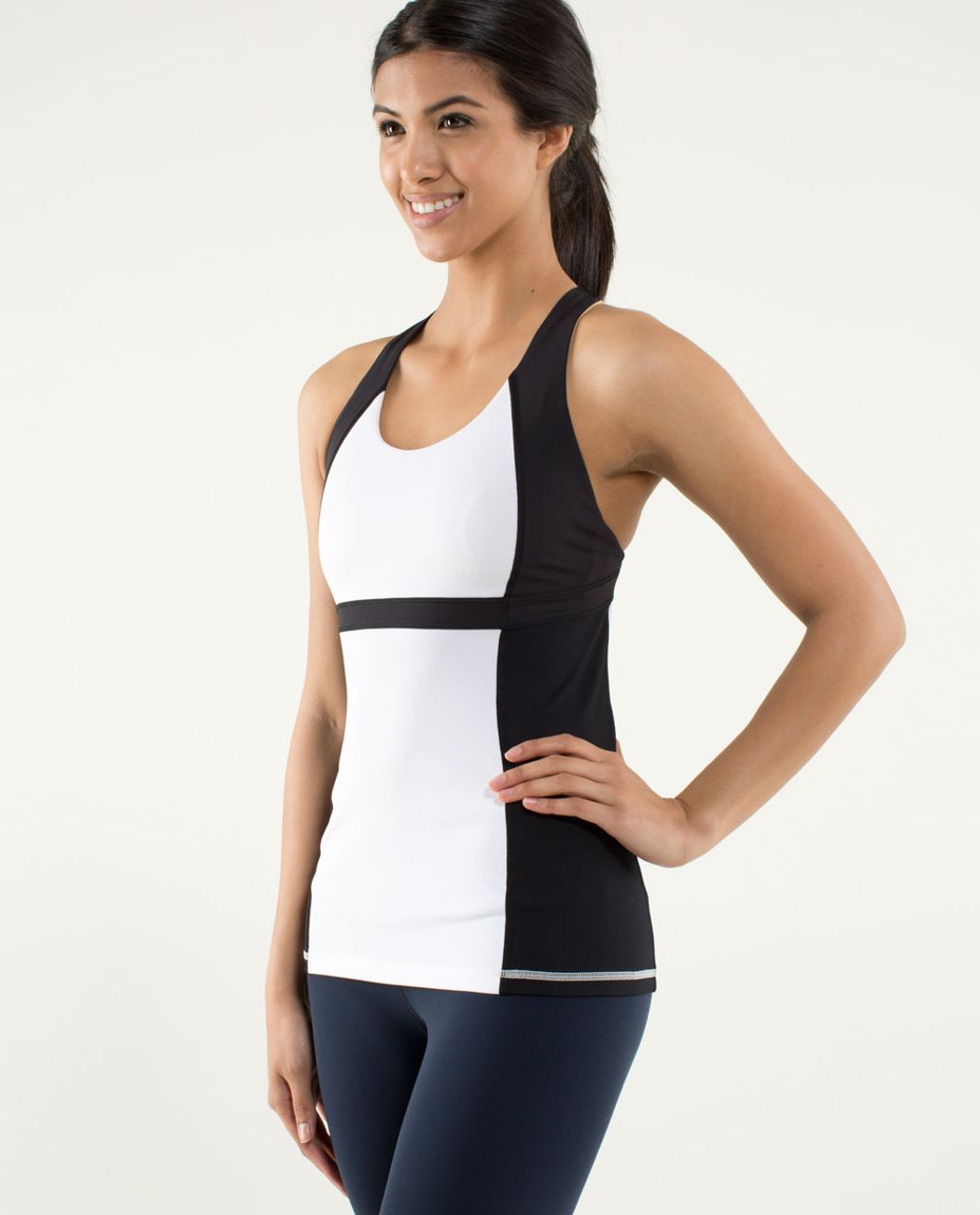 Lululemon Run:  Fast Track Tank - White /  Black