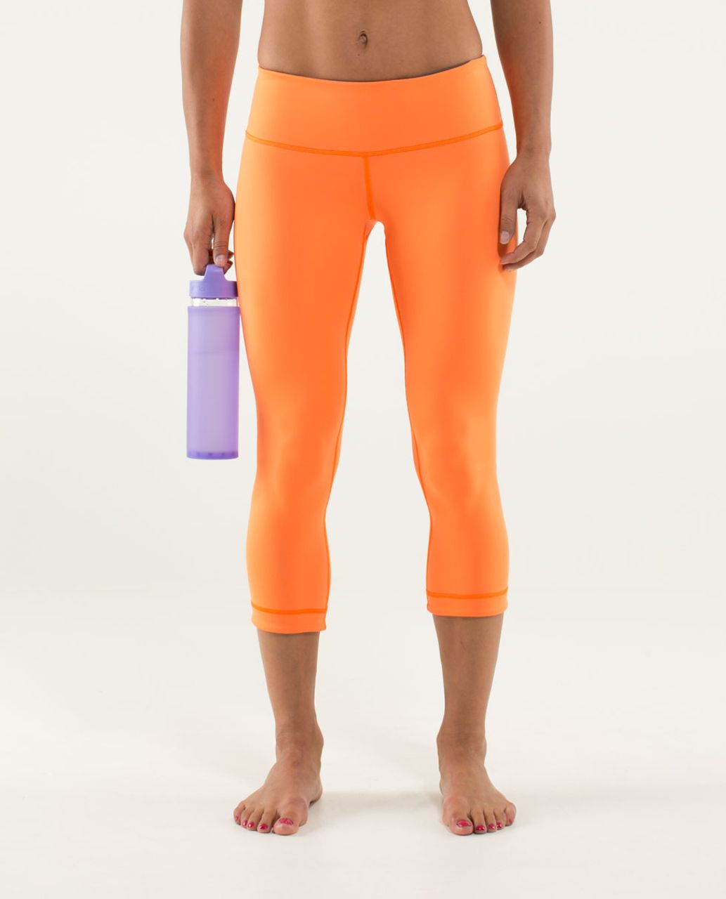 Lululemon Wunder Under Crop III Yoga Pants Reversible Flashlight Orange  Rosewood Red 