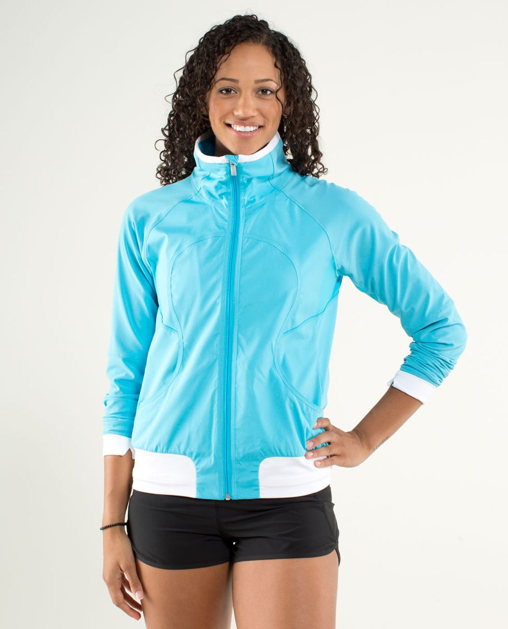 Lululemon Run:  Track Attack Jacket - Spry Blue / White