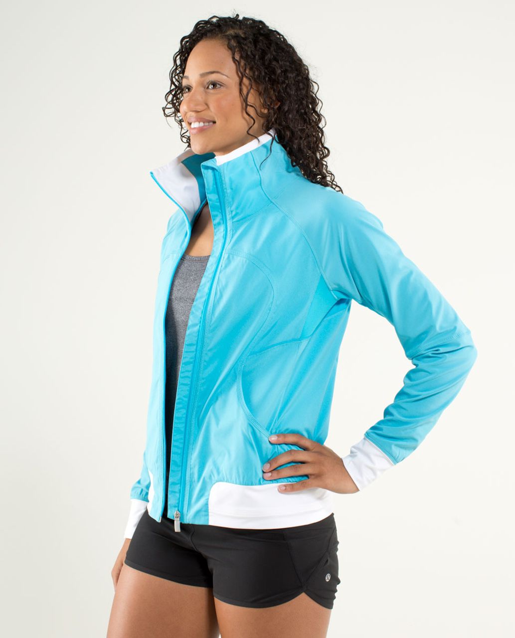 Lululemon Run:  Track Attack Jacket - Spry Blue / White