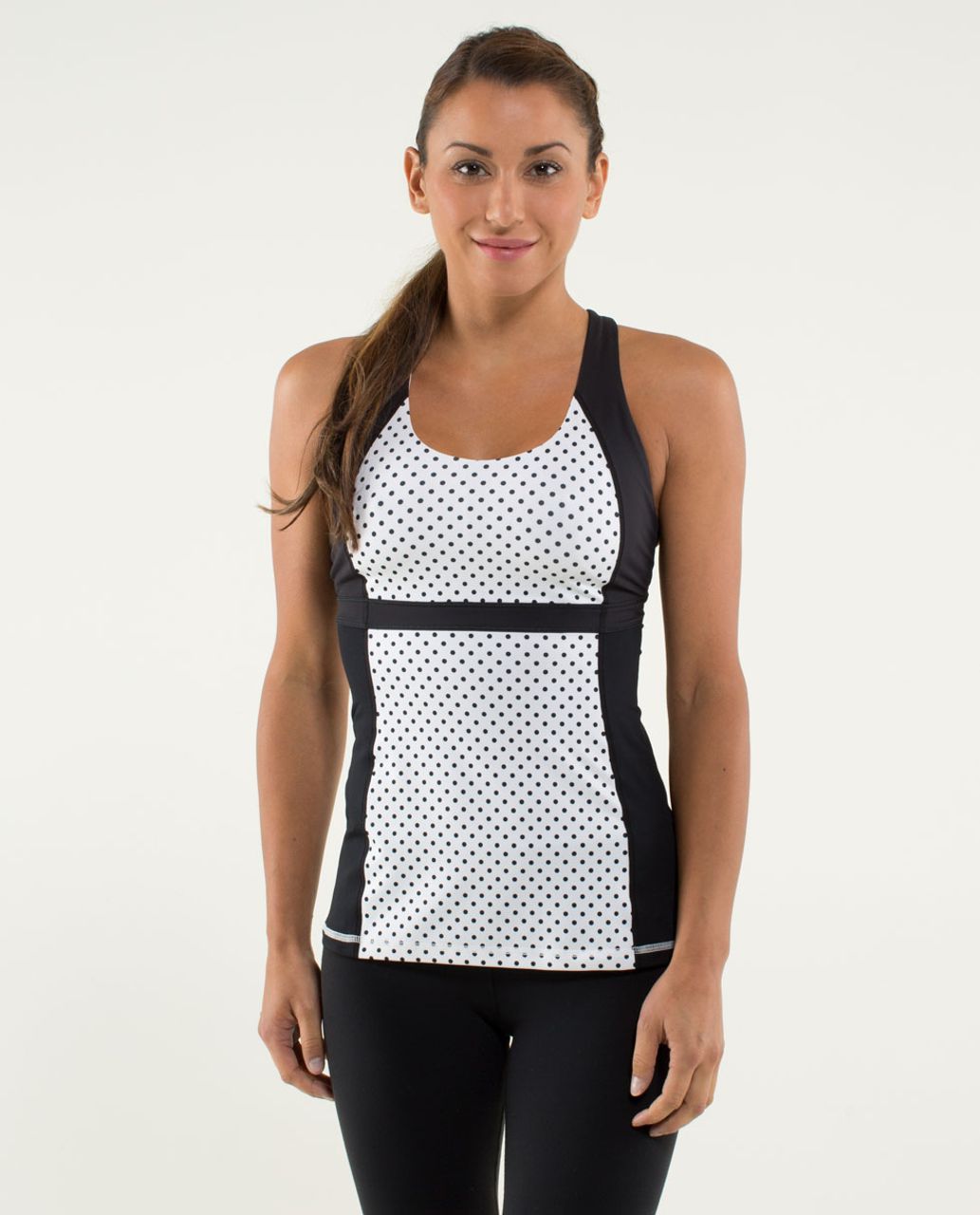 Lululemon Run:  Fast Track Tank - Mod Dot Printed Black / Black