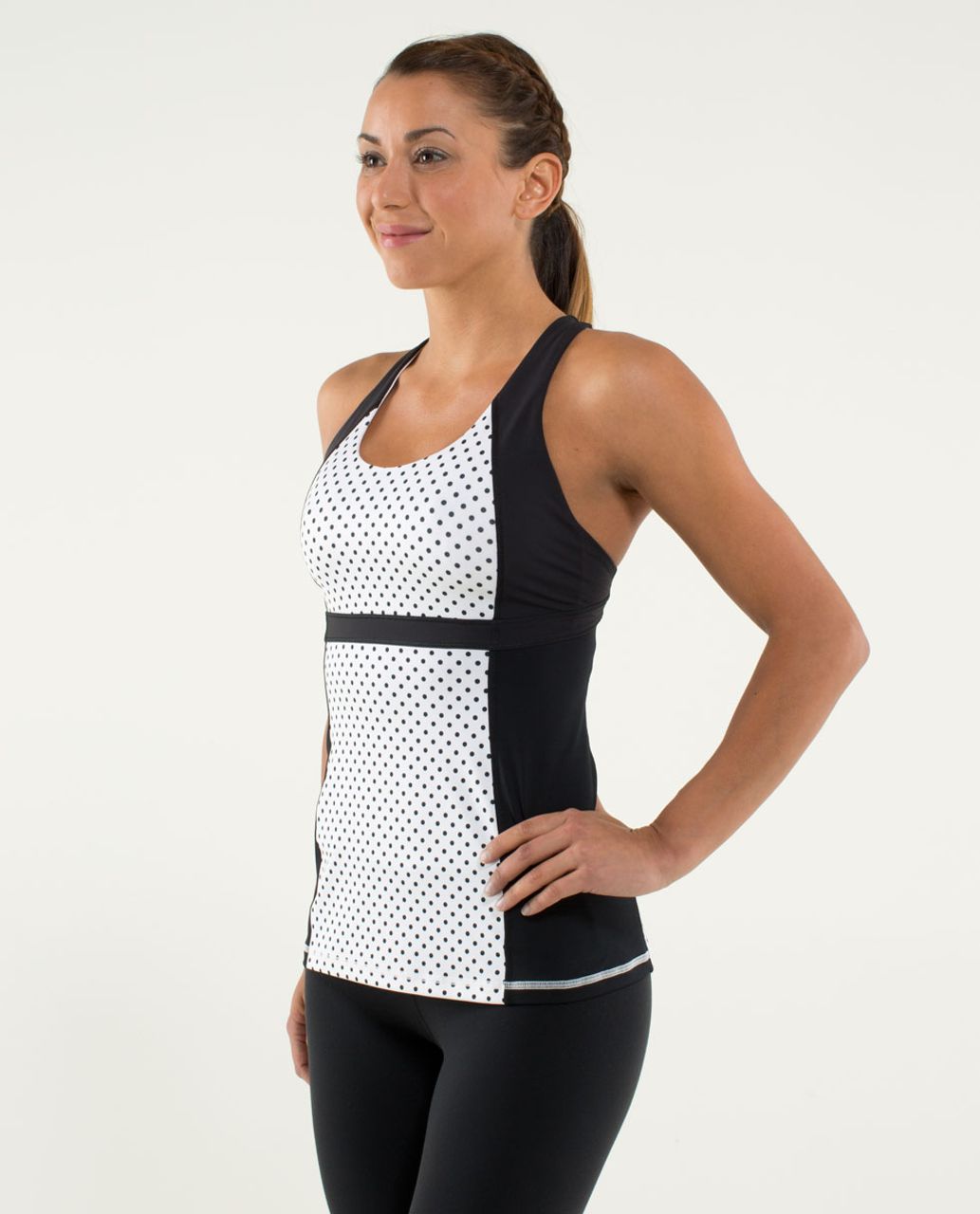 Lululemon Run:  Fast Track Tank - Mod Dot Printed Black / Black