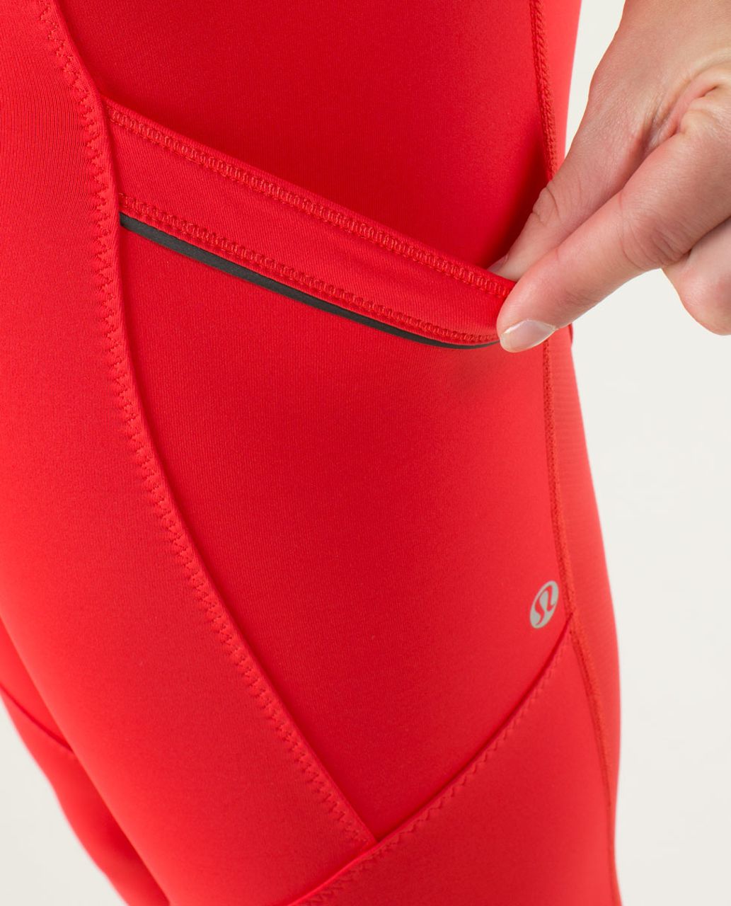 Lululemon Run:  Mod Moves Crop - Love Red / Mod Dot Printed Black