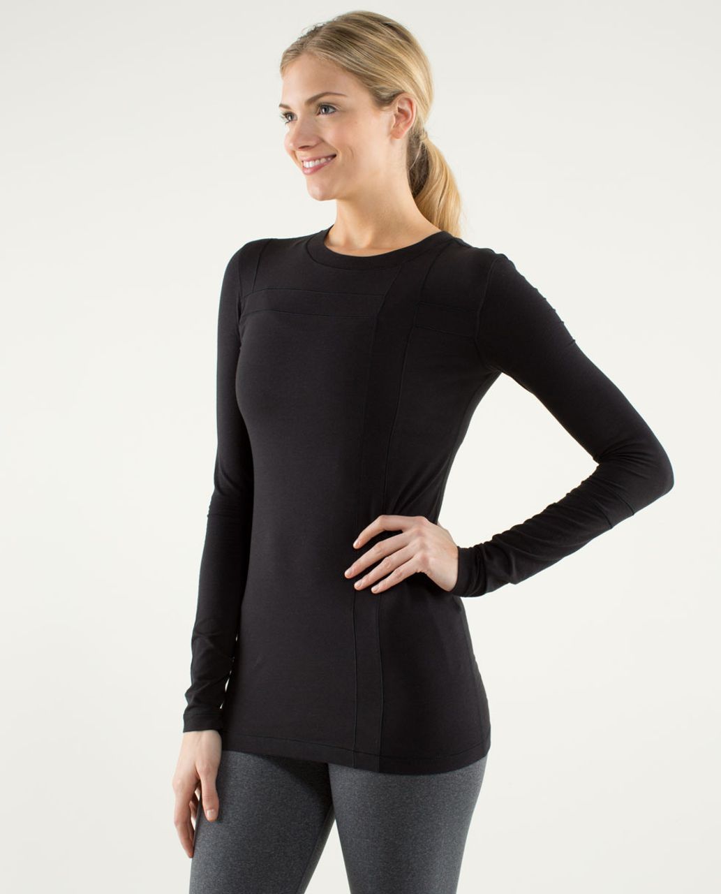 Lululemon Promenade Long Sleeve - Black - lulu fanatics