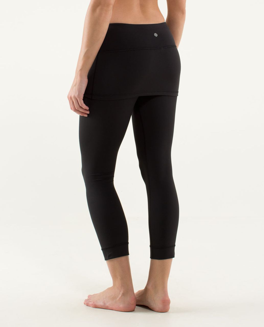 Lululemon A Go Go Crop - Black / Twin Stripe Spry Blue