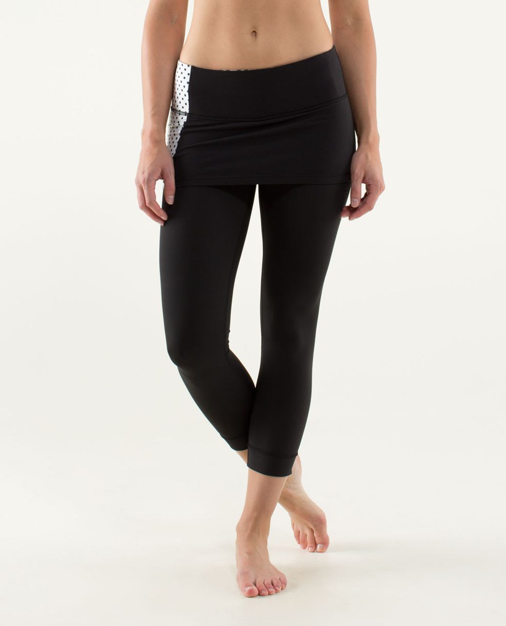 Lululemon A Go Go Crop - Black / Mod Dot Printed - lulu fanatics