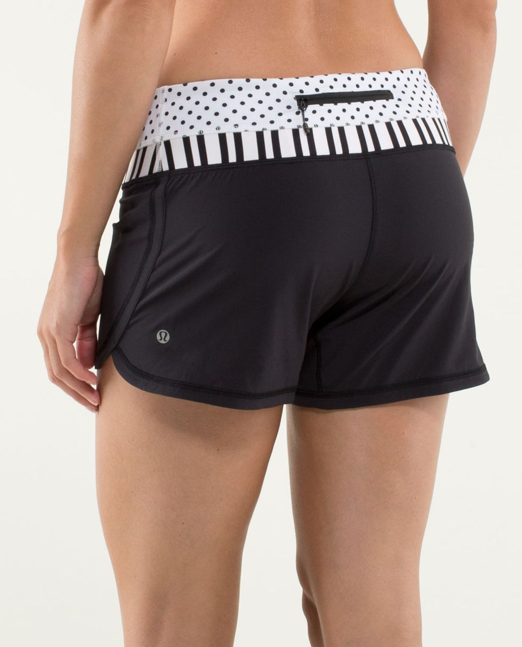 Lululemon Groovy Run Short - Black / Twin Stripe Black / Mod Dot Printed Black