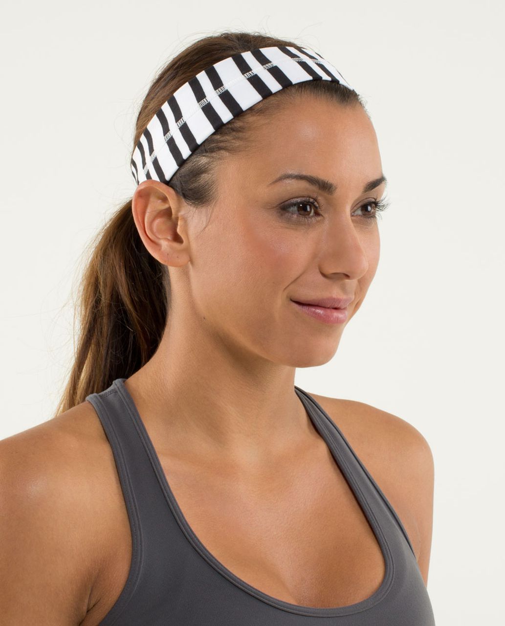 Lululemon Fly Away Tamer Headband - Twin Stripe Black