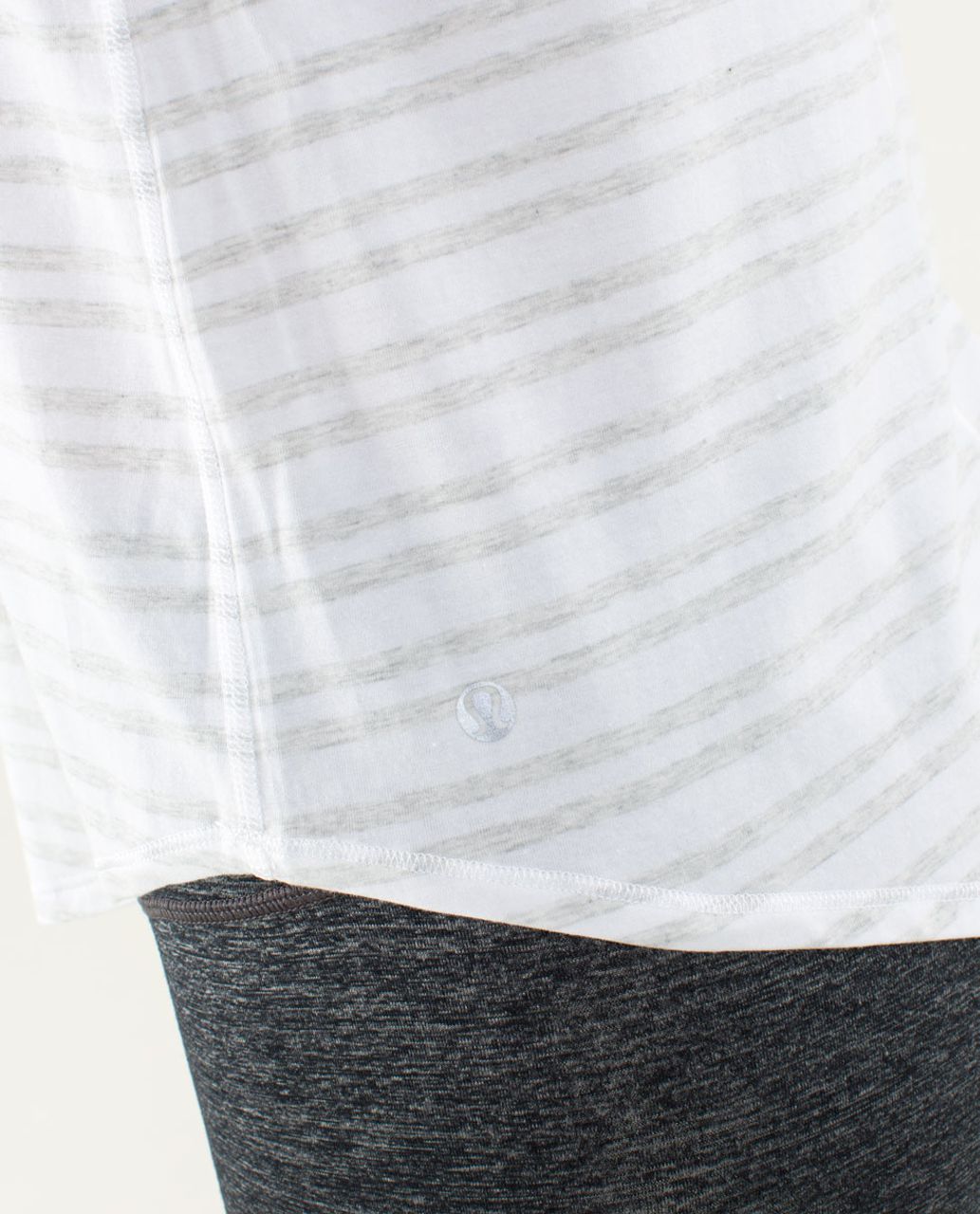 Lululemon Serene Short Sleeve - Twin Stripe Heather Nimbus / White / Sizzle