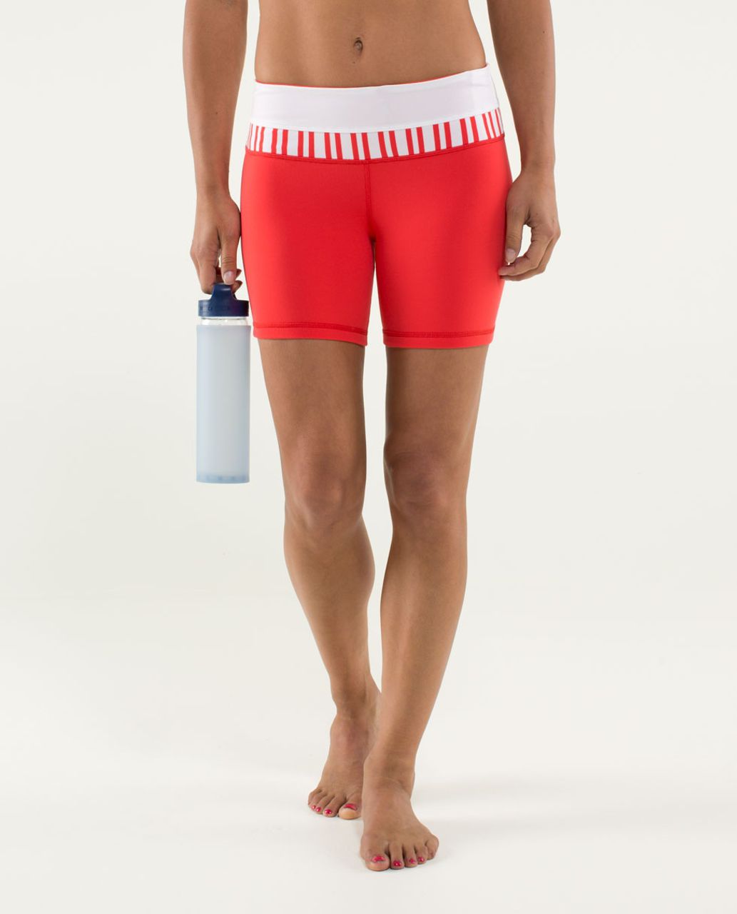 Lululemon Reverse Groove Short (Regular) - Love Red / White / Twin Stripe Love Red