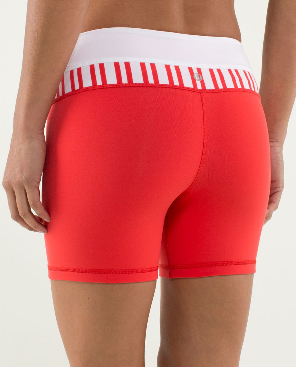 Lululemon Reverse Groove Short (Regular) - Love Red / White / Twin Stripe Love Red