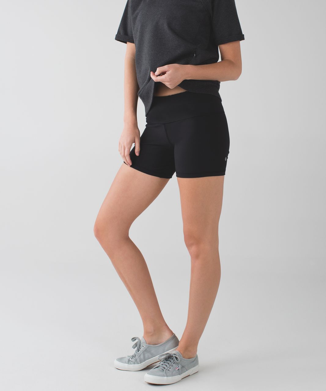 Lululemon Reverse Groove Short (Regular) - Black / Twin Stripe Black / White