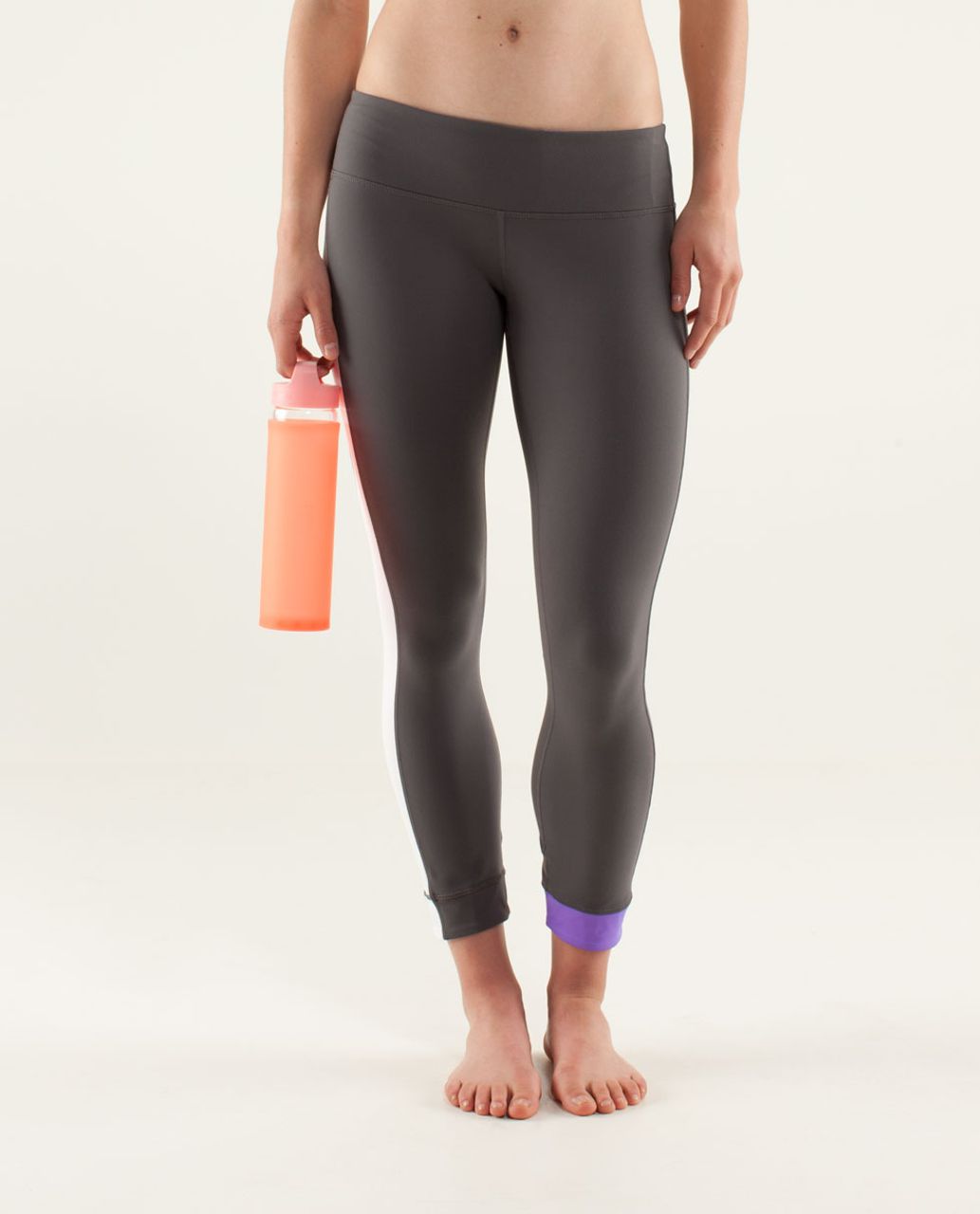 Lululemon Amped Crop - Soot Light / White / Power Purple