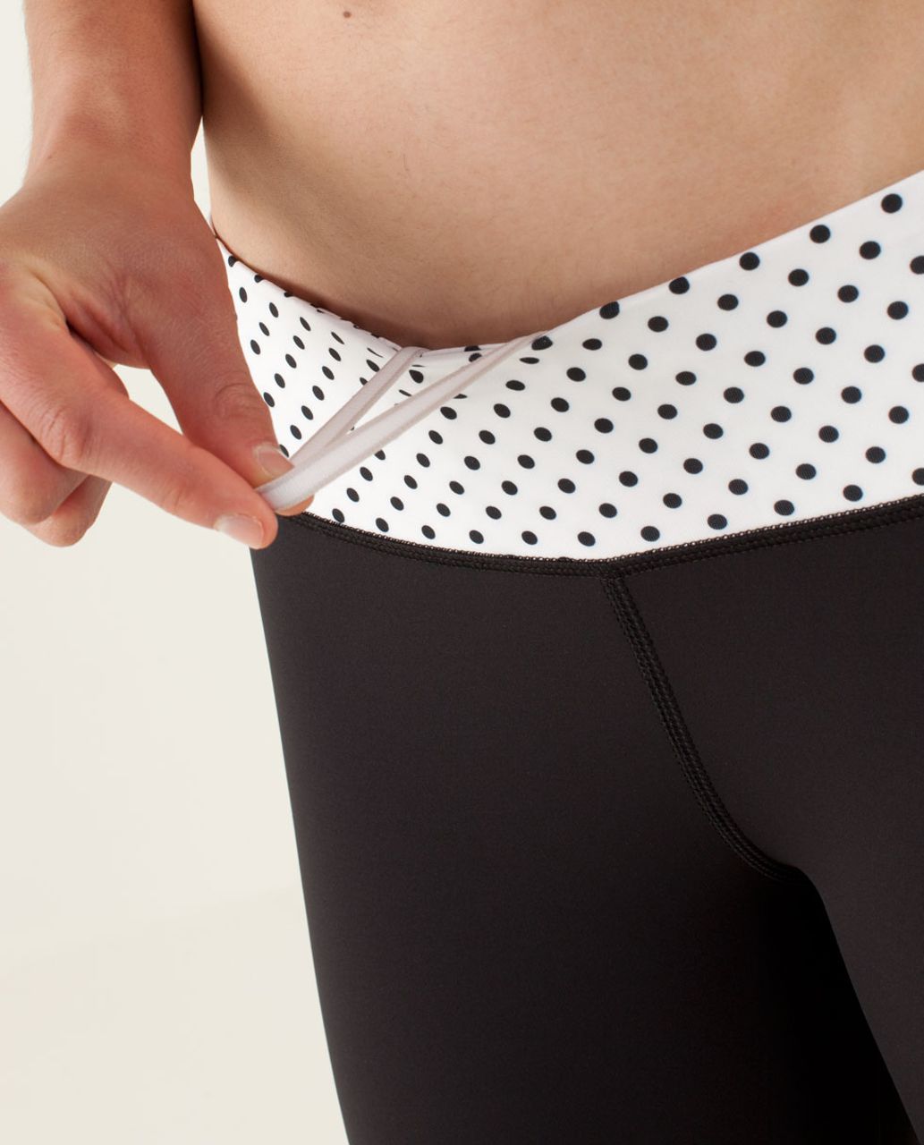 Lululemon Run:  Track Attack Crop - Black / Mod Dot Printed Black / Love Red