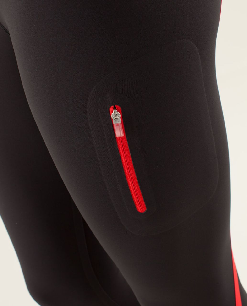 Lululemon Run:  Track Attack Crop - Black / Mod Dot Printed Black / Love Red