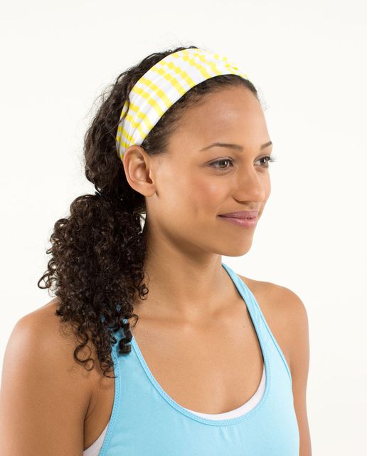 Lululemon Bang Buster Headband Tonka Stripe White Crossfit Reversible Yoga  rare