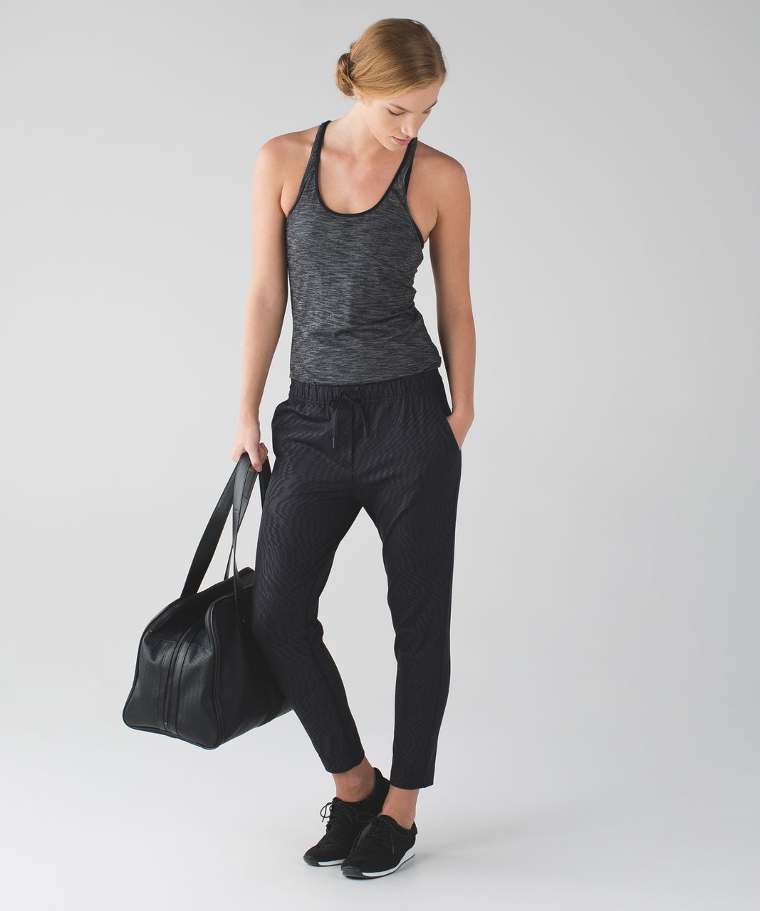 Lululemon Jet Crop (Slim) *Luxtreme - Shifted Horizon Embossed Black