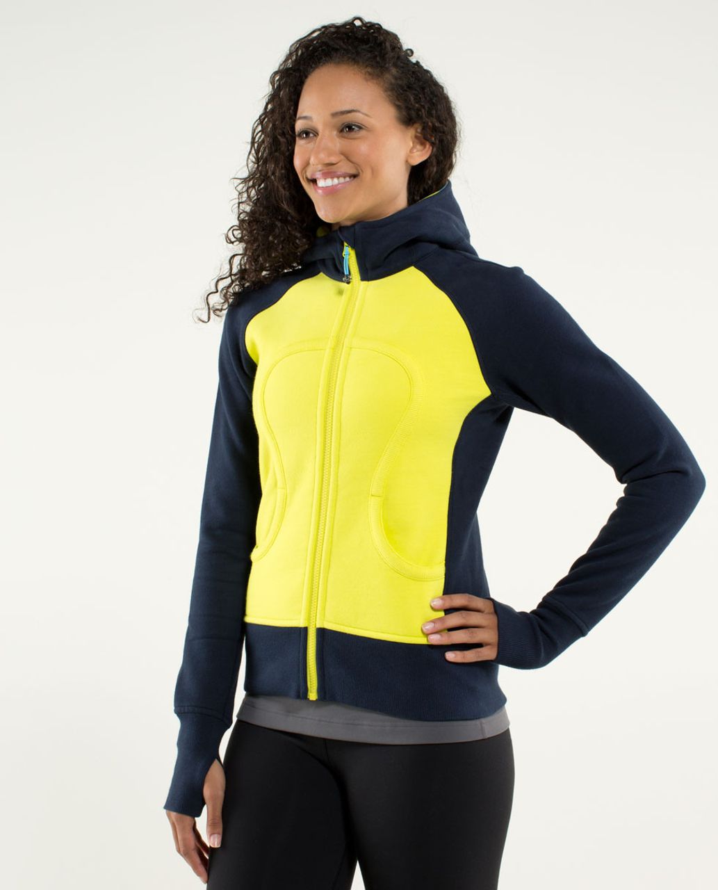 Lululemon Scuba Hoodie *Stretch (Lined Hood) - Split Pea / Inkwell / Pow Stripe Printed Split Pea