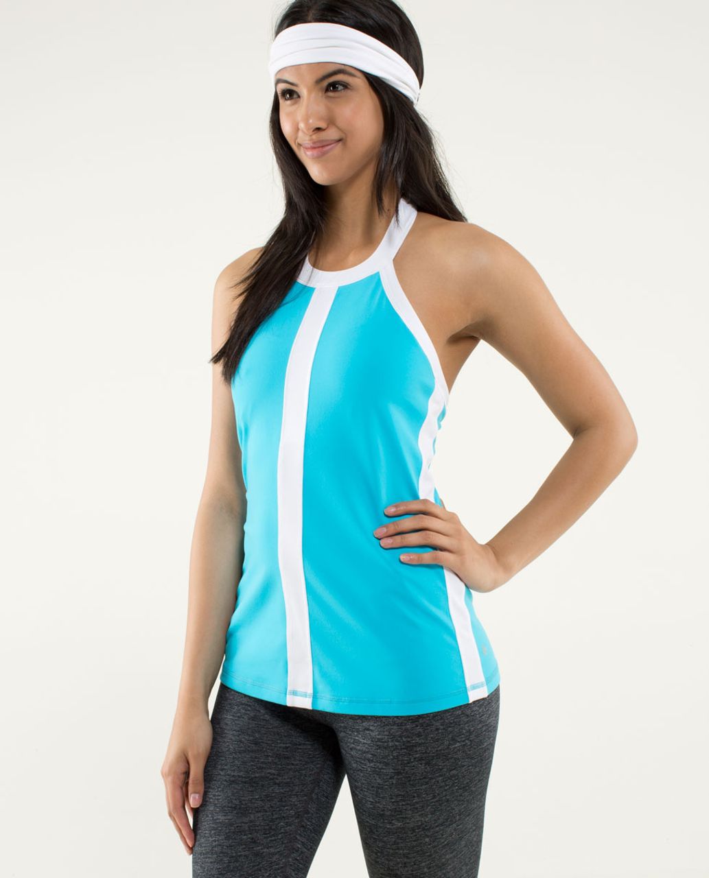 Lululemon Hip To Be Zen Halter - Spry Blue / White