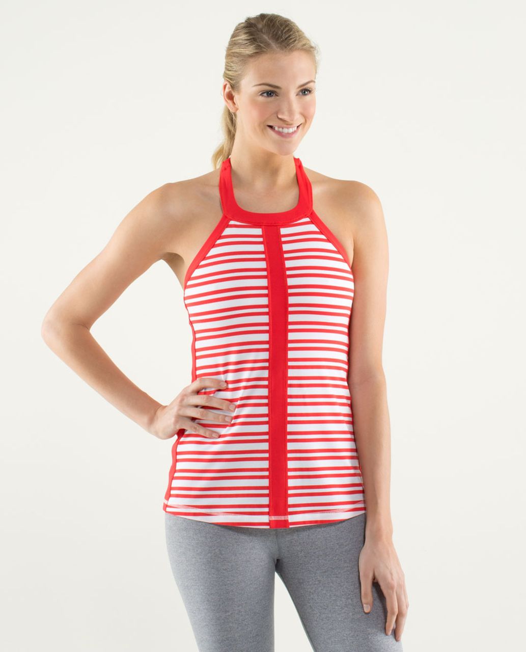 red and white striped halter top
