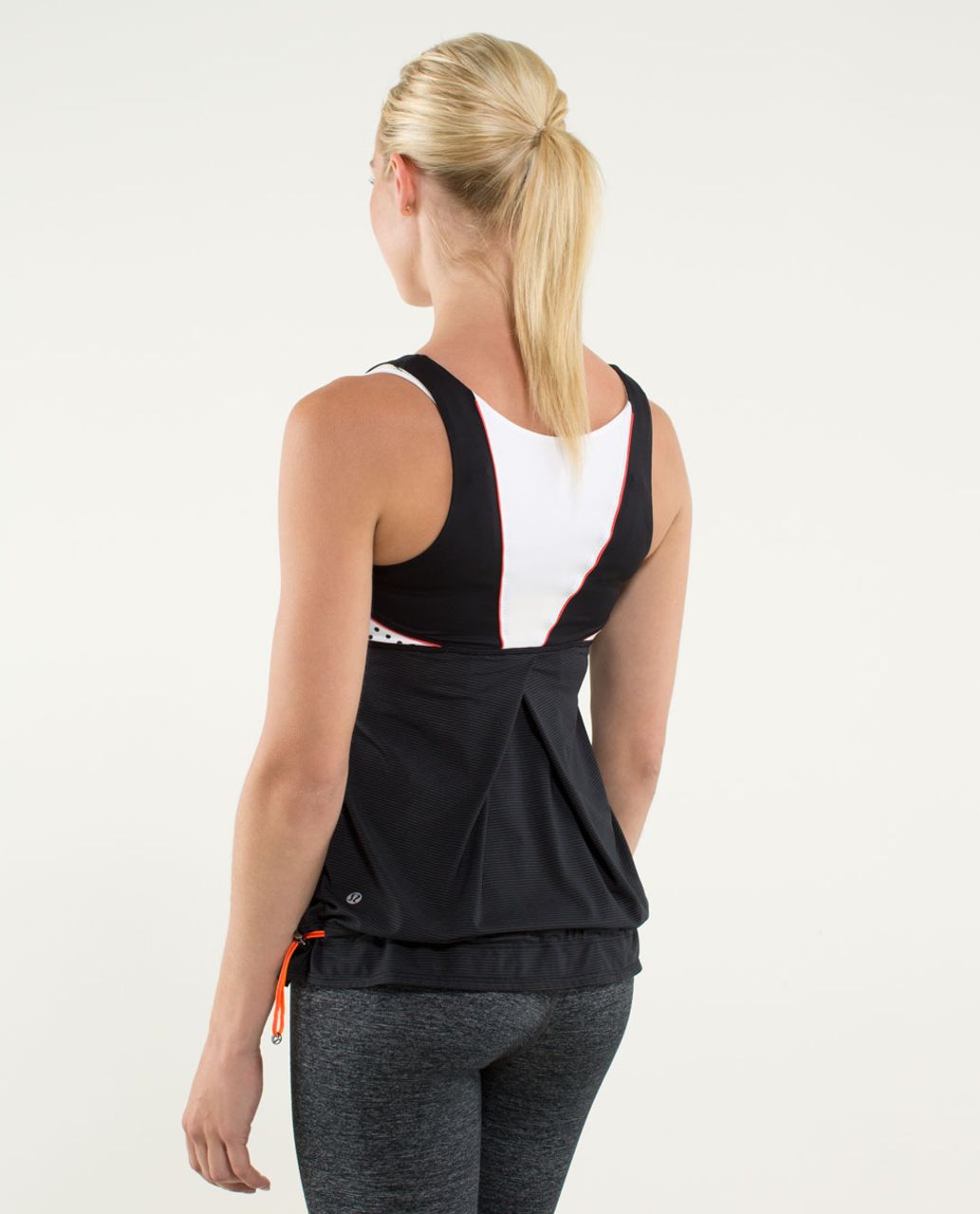 Lululemon Run:  Ta Ta Topper - Black / Mod Dot Printed Black