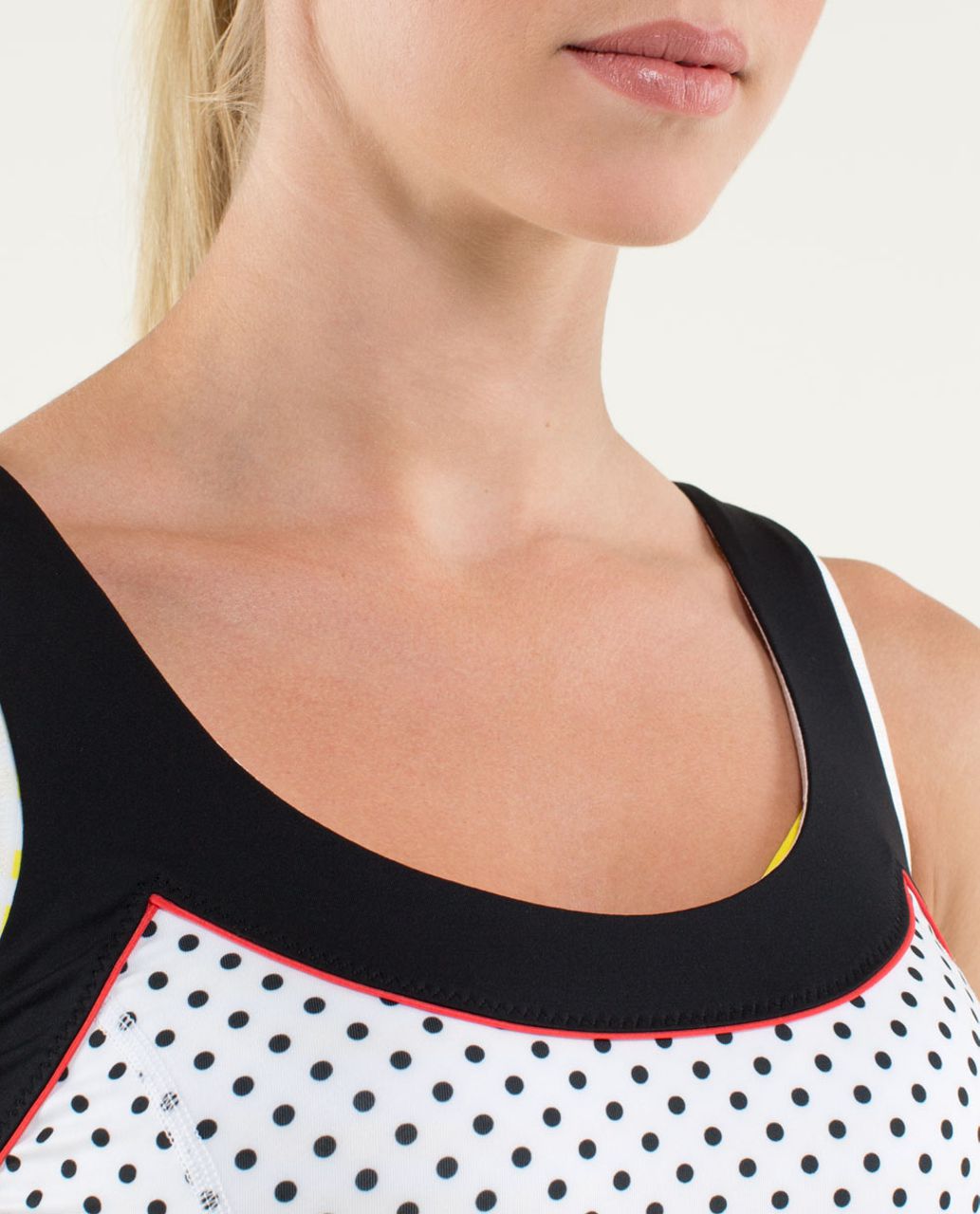 Lululemon Run:  Ta Ta Topper - Black / Mod Dot Printed Black