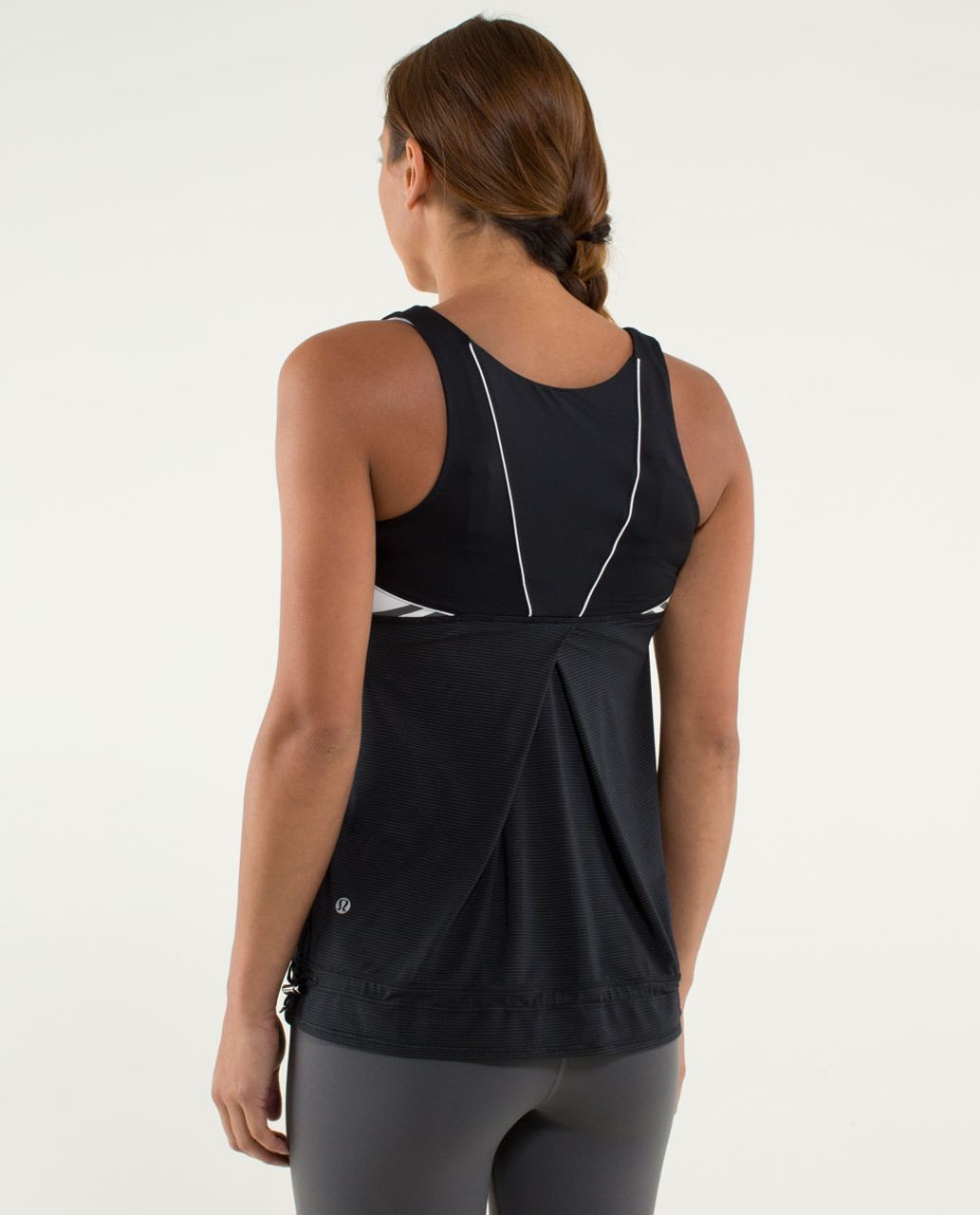 Lululemon Run:  Ta Ta Topper - Black / Groovy Stripe Nimbus