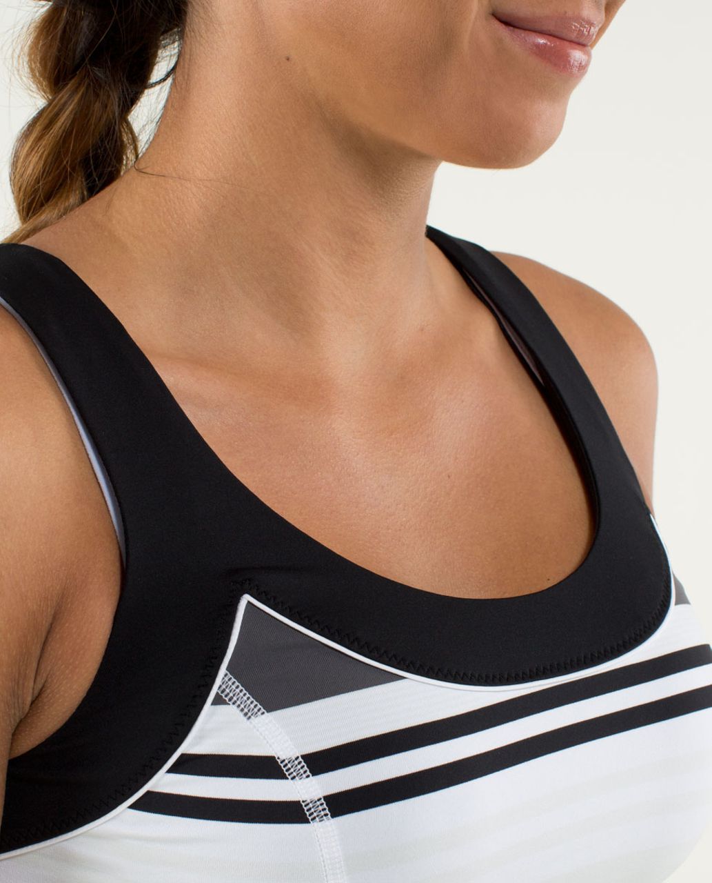 Lululemon Run:  Ta Ta Topper - Black / Groovy Stripe Nimbus